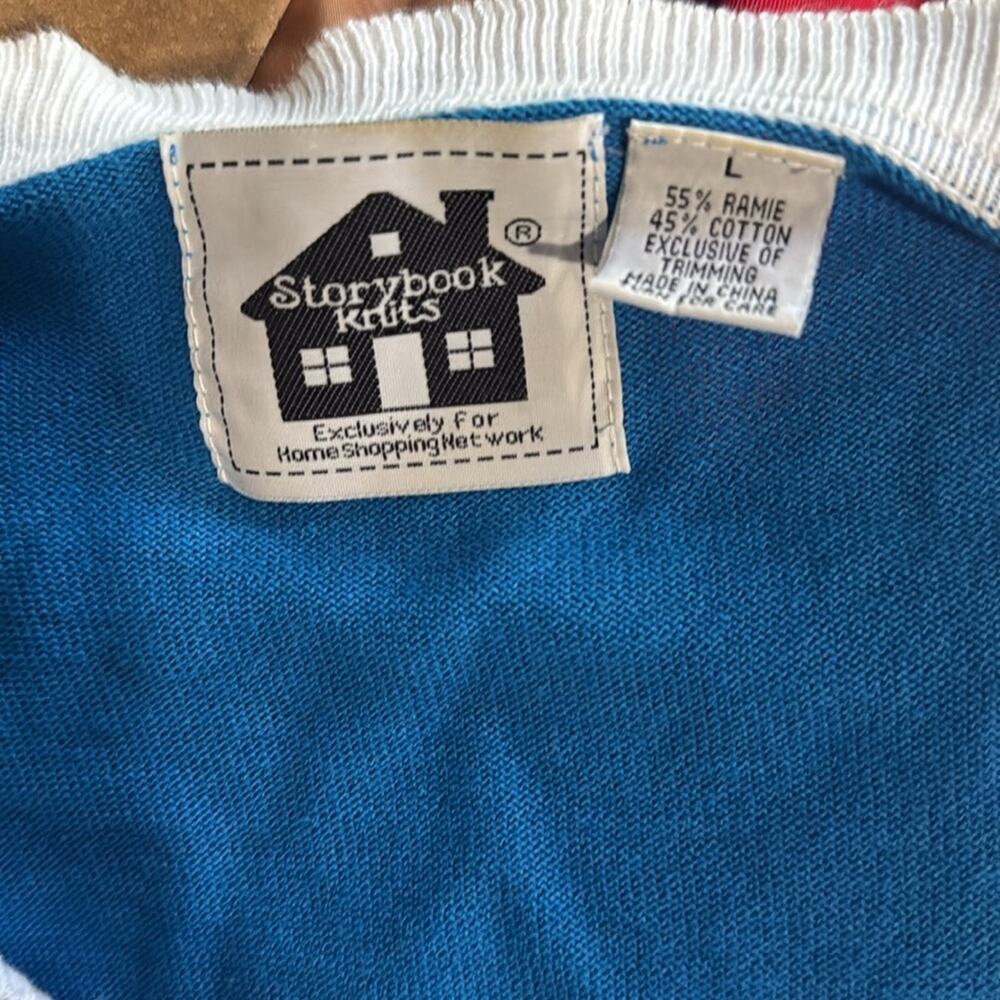 Blue Embroidered Ruffle-Trim Sweater Cardigan - Picture 6 of 6